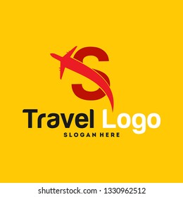 Letter S Modern Air Travel Logo Design - Vector