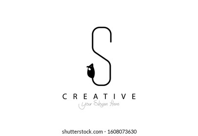 Letter S Modern Design Logo Concept. Creative Icon Logo with mouse shape Vector Illustration.