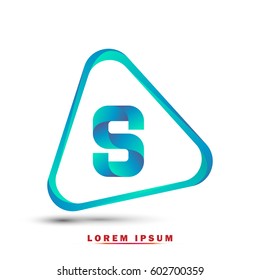 Letter S. Modern and elegant typography. Gradient green