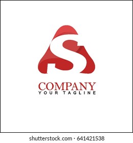 Letter S with Modern glossy and Triangle logo, Arrow and forward, Vector abstract  Digital, Technology, Media logotype