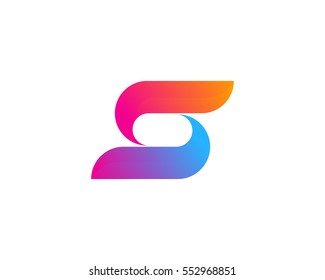Letter S Modern Gradient Shape Logo Design Element