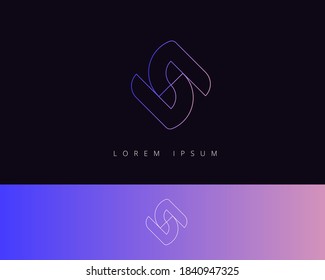 La carta es la aplicación moderna de diseño de logotipo, el futuro dinámico único digital creativo marca de forma simple símbolo de letra geométrica tecnología de innovación de medios de identidad empresarial.