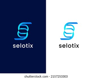 plantilla de diseño de logotipo moderno de letra s