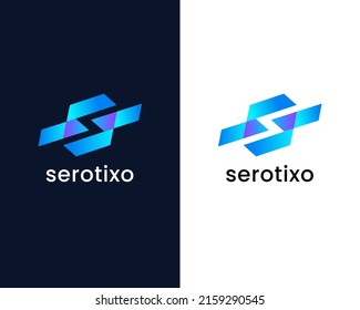 plantilla de diseño de logotipo moderno de letra s