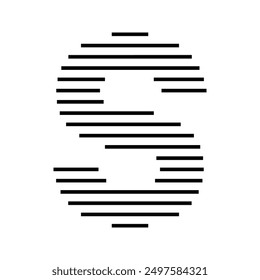 Letter S Modern Logo with Geometric Horizontal Stripe Line Pattern
