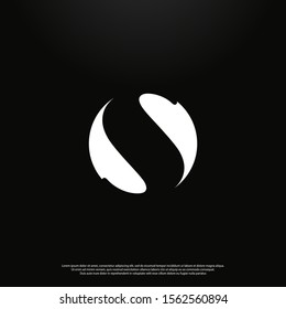 Letter S modern Logo icon monogram design. Vector graphic design template element. black background.