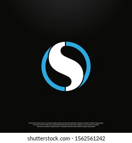 Letter S modern Logo icon monogram design. Vector graphic design template element. black background.