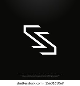 Letter S modern Logo icon monogram design. Vector graphic design template element. black background.
