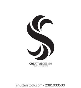 Letter S modern new unique shape abstract monogram logo template design