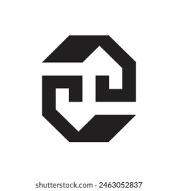 Letra S forma moderna con espacio negativo logotipo de monograma de negocio inmobiliario