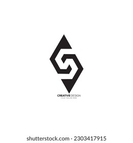 Letter S modern unique shape logo. S negative space monogram logo. S logo