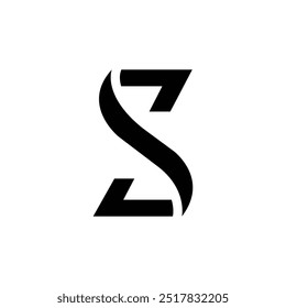 Letter S modern wavy shape classic typography logo idea