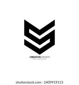 Letter S with modern wolf shape software tech branding abstract monogram logo
