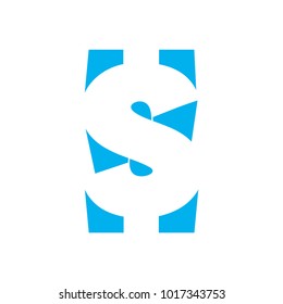letter s money dollar negative space logo
