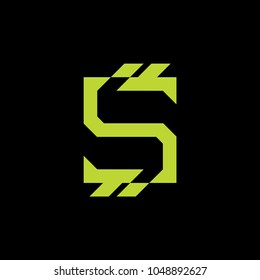 letter s money dollar symbol geometric vector