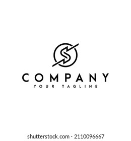 Buchstaben S und Monoleine mit Monogramm-Konzept. Logo und Vektorgrafik