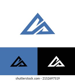 Letter S or Letter A Monogram Blue Mountain Pictorial Mark Logo Design Identity Visual Branding Company Business Travel Hiking Adventure Landscape Logogram