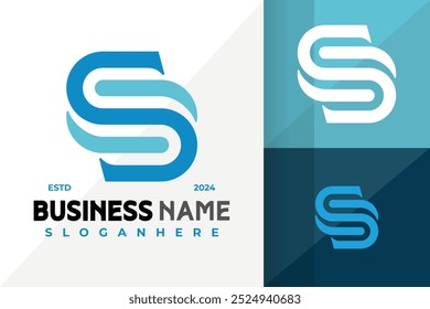 Letra S Monograma Negocio Logo Icono Diseño de Vector. Ilustración creativa de diseños de logotipos simples
