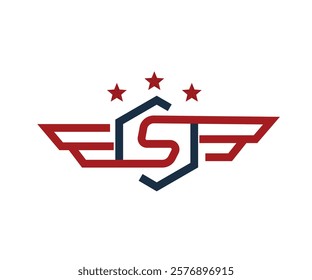 Letter S monogram captain america autos amunation american stars logo