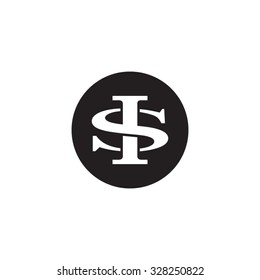 letter S and I monogram circle logo