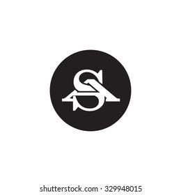 letter A and S monogram circle logo