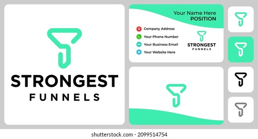 Letter S monogram funnels logo design with business card template.