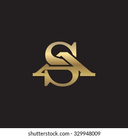 letter A and S monogram golden logo