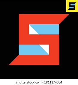 Letter S monogram logo design in Bauhaus art style. Vector logo in Eps 8.