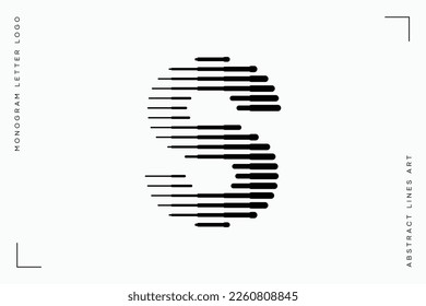 Letter S Monogram Logo Icon Geometric Horizontal Motion Stripe Lines
