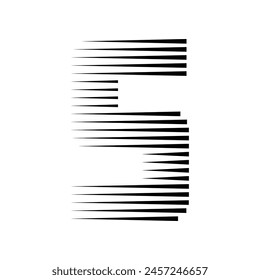 Letter S Monogram Logo Icon Geometric Horizontal Motion Speed Lines