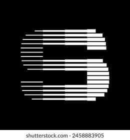 Letter S Monogram Logo Icon Geometric Horizontal Stripe Lines