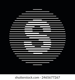Letter S Monogram Logo Icon Round Geometric Horizontal Stripe Lines