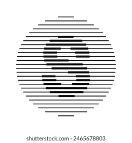 Letter S Monogram Logo Icon Round Geometric Horizontal Stripe Lines