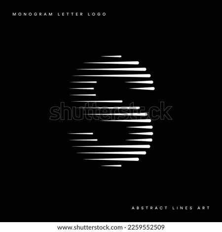 Letter S Monogram Logo Icon Geometric Horizontal Motion Speed Lines