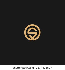 Concepto gráfico de la línea del logotipo del monograma de la letra S,
