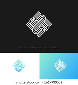 Letter S Monogram logo in a modern line style. Vector illustration EPS 10