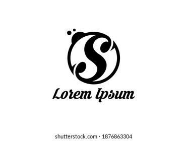 Logotipo de monograma de la letra S, minimalismo de diseño único.
