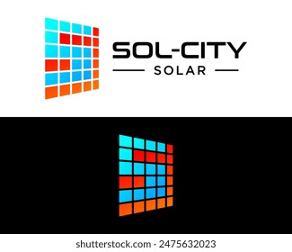 Letter S monogram solar panel company logo design.