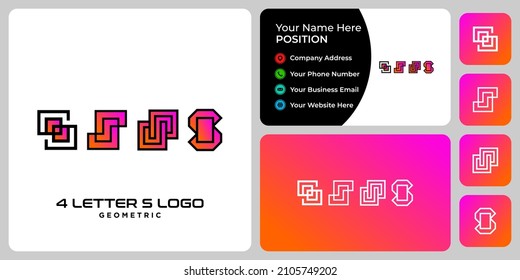 Logo-Design von Letter S Monogram Technologie mit Visitenkartenvorlage.