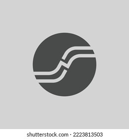 Letter S monogram vector logo shaped like a road within a circle. Logo for toll road, company, brand, product, automotive, travel, car rental, and business.
