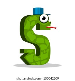 Letter S Monster, vector illustration