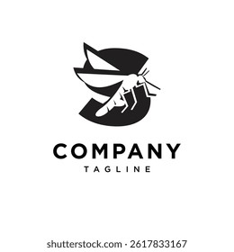 Letter S Mosquito Logo Icon Vector