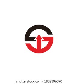 letter s motion arrow up geometric design logo vector