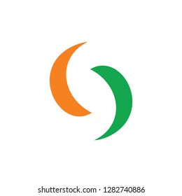 letter s motion circle geometric logo vector