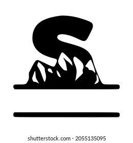 Letter s and mountain personalized monogram. Vector logo, emblems or initial design.