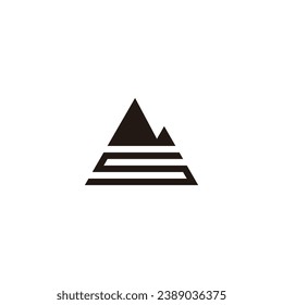 Letter S mountains geometric symbol simple logo vector