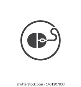 letter s mouse circle line symbol logo vector