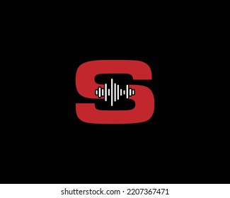 Letter S Music Equalizer  Logo Design Concept. Creative Music Sound Waves  Vector Illustration.