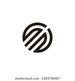 Letra S y N círculo conecta símbolo geométrico simple vector de logotipo