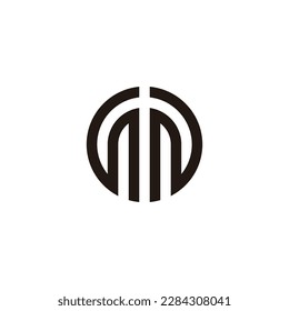 Letter S and N circle geometric symbol simple logo vector
